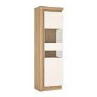 Lyon Tall Narrow Display Cabinet (rhd) In Riviera Oak Effect/White High Gloss