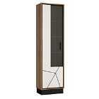 Brolo Tall Glazed Display Cabinet Left Hand White Black And Dark Wood