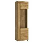 Cortina Tall Glazed Display Cabinet Right Hand In Grandson Oak Effect