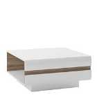Chelsea Small Designer Coffee Table In White With Oak Effect Trim