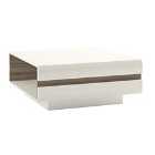 Chelsea Large Designer Coffee Table In White With Oak Effect Trim