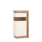 Lyon Narrow Display Cabinet - Oak Effect/White High Gloss.