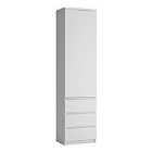 Fribo Tall Narrow 1 Door 3 Drawer Cupboard In White