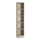 Basic Tall Narrow Bookcase (4 Shelves) In Oak Effect