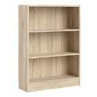 Basic Low Wide Bookcase (2 Shelves) In Oak Effect
