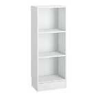 Basic Low Narrow Bookcase (2 Shelves) In White