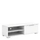 Match TV Unit 1 Drawers 2 Shelf In White High Gloss