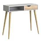 Oslo Console Table 1 Drawer 1 Shelf In White And Oak Effect