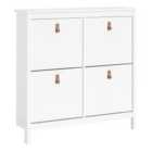 Barcelona Shoe Cabinet 4 Compartments In White