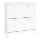 Madrid Shoe Cabinet 4 Compartments In White