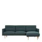 Larvik Chaise Longue Sofa Right Hand Dark Green Oak Effect Legs