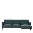 Larvik Chaise Longue Sofa Right Hand Dark Green Black Legs