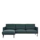 Larvik Chaise Longue Sofa Left Hand Dark Green Black Legs