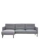 Larvik Chaise Longue Sofa Left Hand Grey Black Legs