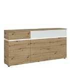 Luci 3 Door 2 Drawer Sideboard (including Led Lighting) In White And Oak Effect