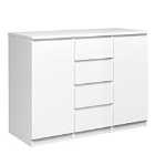Naia Sideboard 4 Drawers 2 Doors In White High Gloss