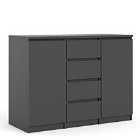 Naia Sideboard 4 Drawers 2 Doors In Black Matt