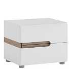 Chelsea 2 Drawer Bedside In White With Oak Effect Trim