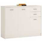 4 You 3 Door 2 Drawer Wide Cupboard In Pearl White