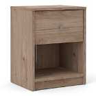 May Bedside Table 1 Drawer In Jackson Hickory Oak Effect