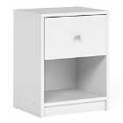 May Bedside Table 1 Drawer In White