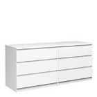 Naia Wide Chest Of 6 Drawers (3+3) In White High Gloss
