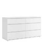 Nova Wide Chest Of 6 Drawers (3+3) In White