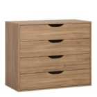 Monaco 4 Drawer Chest In Oak Effect And Black