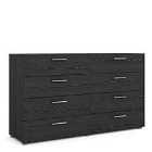 Pepe Wide Chest Of 8 Drawers (4+4) In Black Woodgrain
