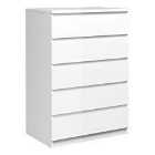 Naia Chest Of 5 Drawers In White High Gloss
