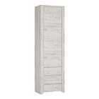 Angel Tall Narrow 1 Door Narrow Cupboard - White/Oak