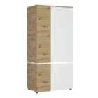 Luci 4 Door Wardrobe (including Led Lighting) In White And Oak Effect