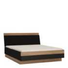 Monaco 160 Cm King Size Bed In Oak Effect And Black