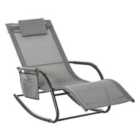 Outsunny Mesh Rocking Chair - Grey