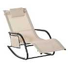 Outsunny Mesh Rocking Chair - Cream