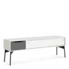 Fur TV Unit 2 Sliding Doors + 1 Drawer In Grey And White