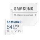 Samsung Evo Plus 64GB 4K Ready microSDXC Memory Card UHS-I U1 with SD Adapter - 130MB/s