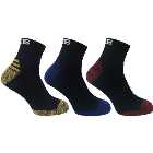 JCB - Men's Black Breathable Comfort Low Cut Quarter Socks (UK6-11) 3 Pairs