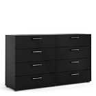 Pepe Wide Chest Of 8 Drawers (4+4) In Black