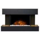 Adam 2kW Manola Wall Mounted Electric Fire Suite with Downlights & Remote Control in Charcoal Grey
