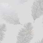 Holden Decor Fawning Feather Grey and Silver Wallpaper