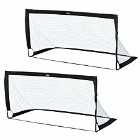 Homcom Football Goal Folding Outdoor With All Weather Net Kids Adults 6'x3'