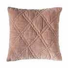 Quilted Cotton Velvet Cushion Blush 450x450mm