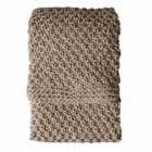 Moss Chunky Knitted Throw Oatmeal 1300x1700mm