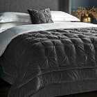 Chester Opulent Velvet Bedspread Charcoal 2200X2400mm