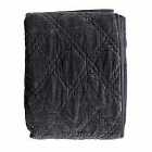 Prestwick Quilted Cotton Velvet Bedspread Charcoal 2400X2600mm