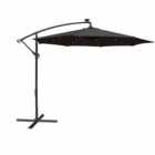 Airwave Hanging Black Parasol with Solar Powered LED Spotlights 3m