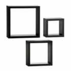 Interiors By Ph Wall Cubes Set Of 3 Black (mdf/Pvc Coating)