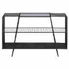 Interiors By Ph Console Table Grey Glass Top Black Metal Frame