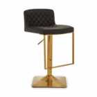 Interiors By Ph Leather Effect Bar Chair Black/Gold